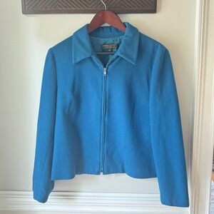 Vintage Brooks Brothers Wool &‎ Cashmere Teal Lined Jacket/ Blazer  Size 10R